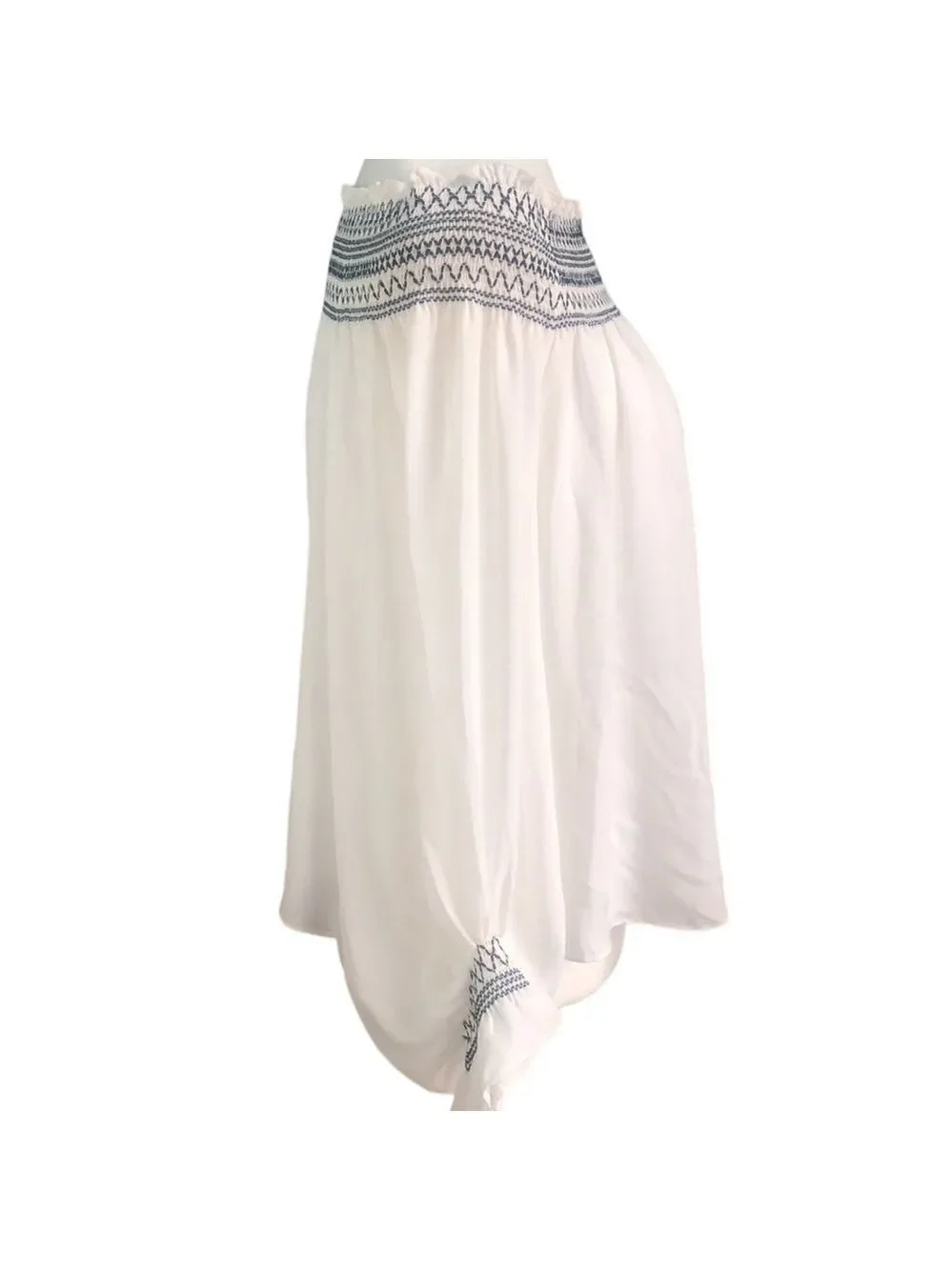 Laundry By Shelli Segal White Off Shoulder Blouson Sleeves Blouse Size Large
